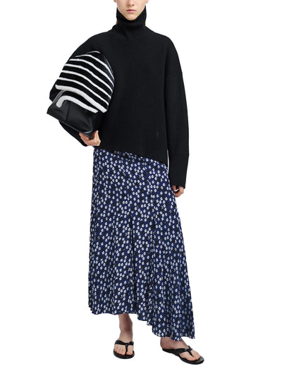 Joelle Skirt in Printed Silk Viscose Navy Multi