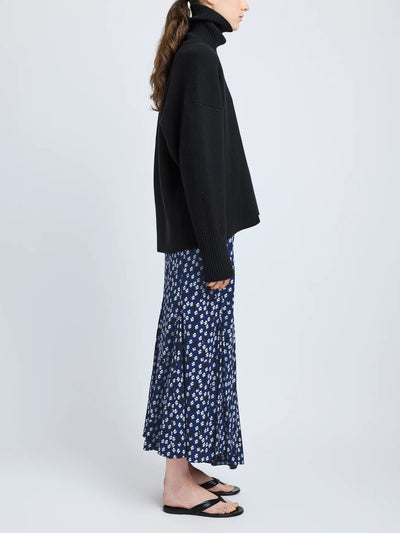 Joelle Skirt in Printed Silk Viscose Navy Multi