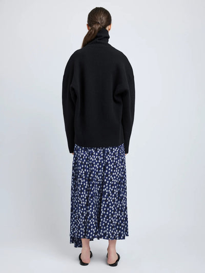 Joelle Skirt in Printed Silk Viscose Navy Multi