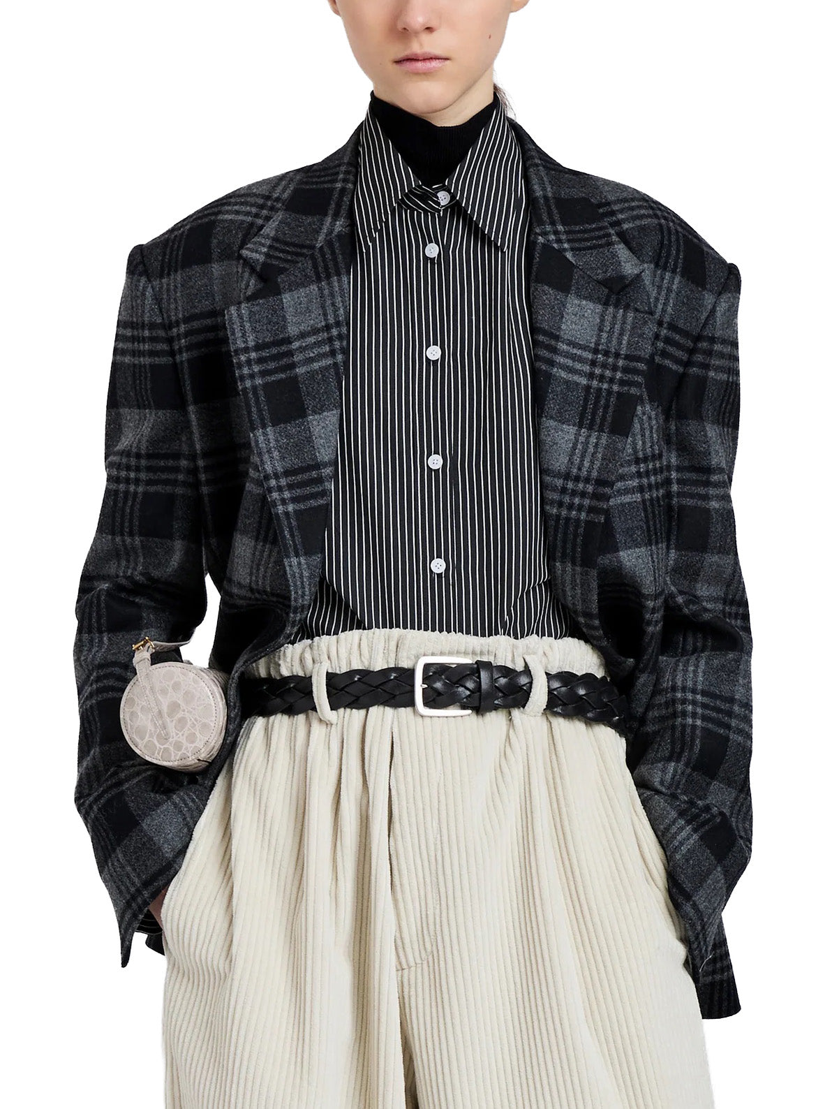 Daria Jacket In Plaid Wool Suiting