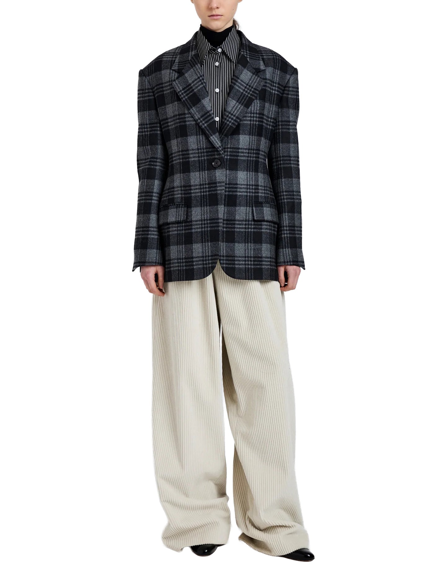Daria Jacket In Plaid Wool Suiting