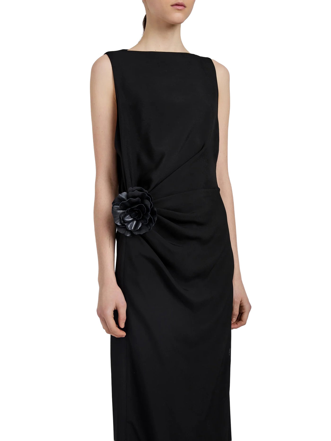Indria Dress in Matte Double Crepe