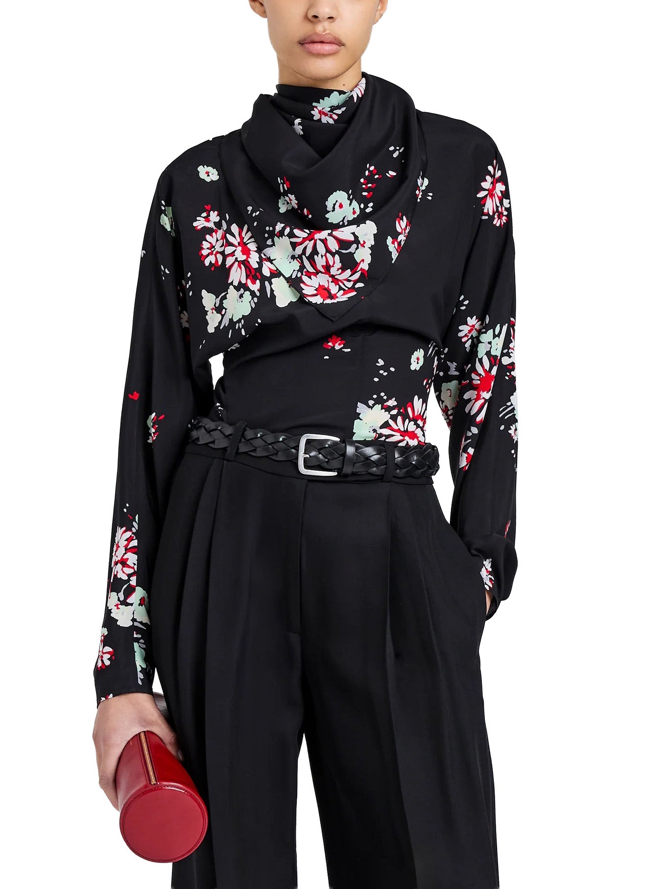 Ysabelle Top In Printed Silk Viscose