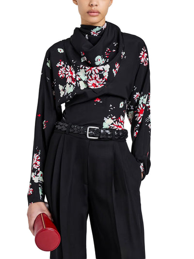 Ysabelle Top In Printed Silk Viscose