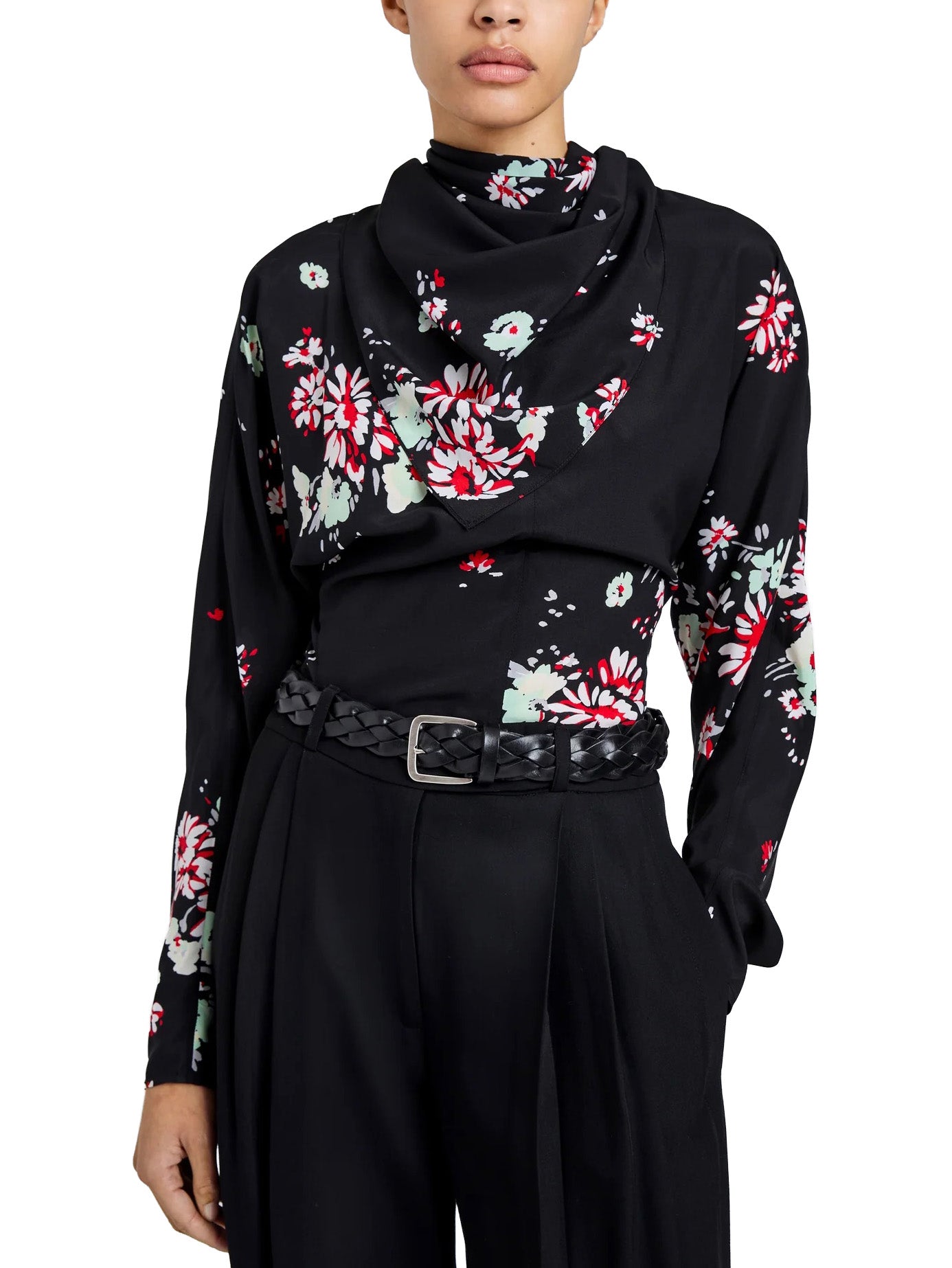 Ysabelle Top In Printed Silk Viscose