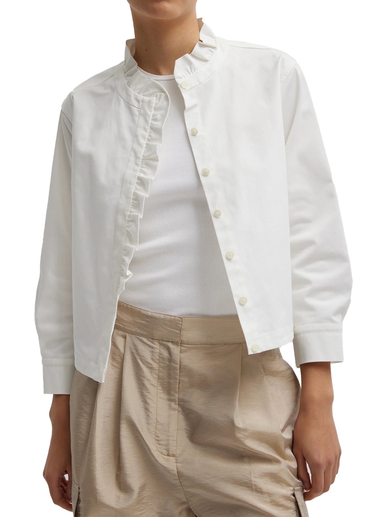 Chino Holly Bracelet Sleeve Shirt in White
