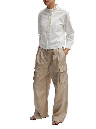 Chino Holly Bracelet Sleeve Shirt in White