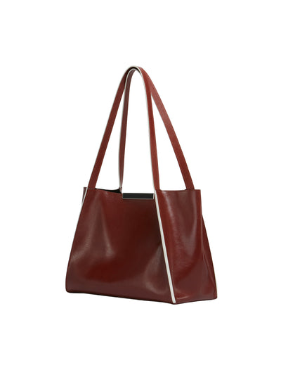 Leather Cresta E/W Small Tote Bag