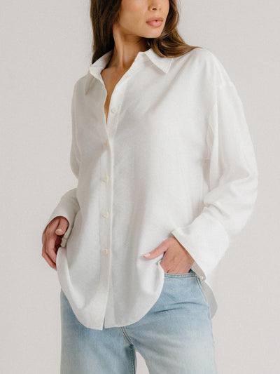 Benton Slouchy Botton Down in White