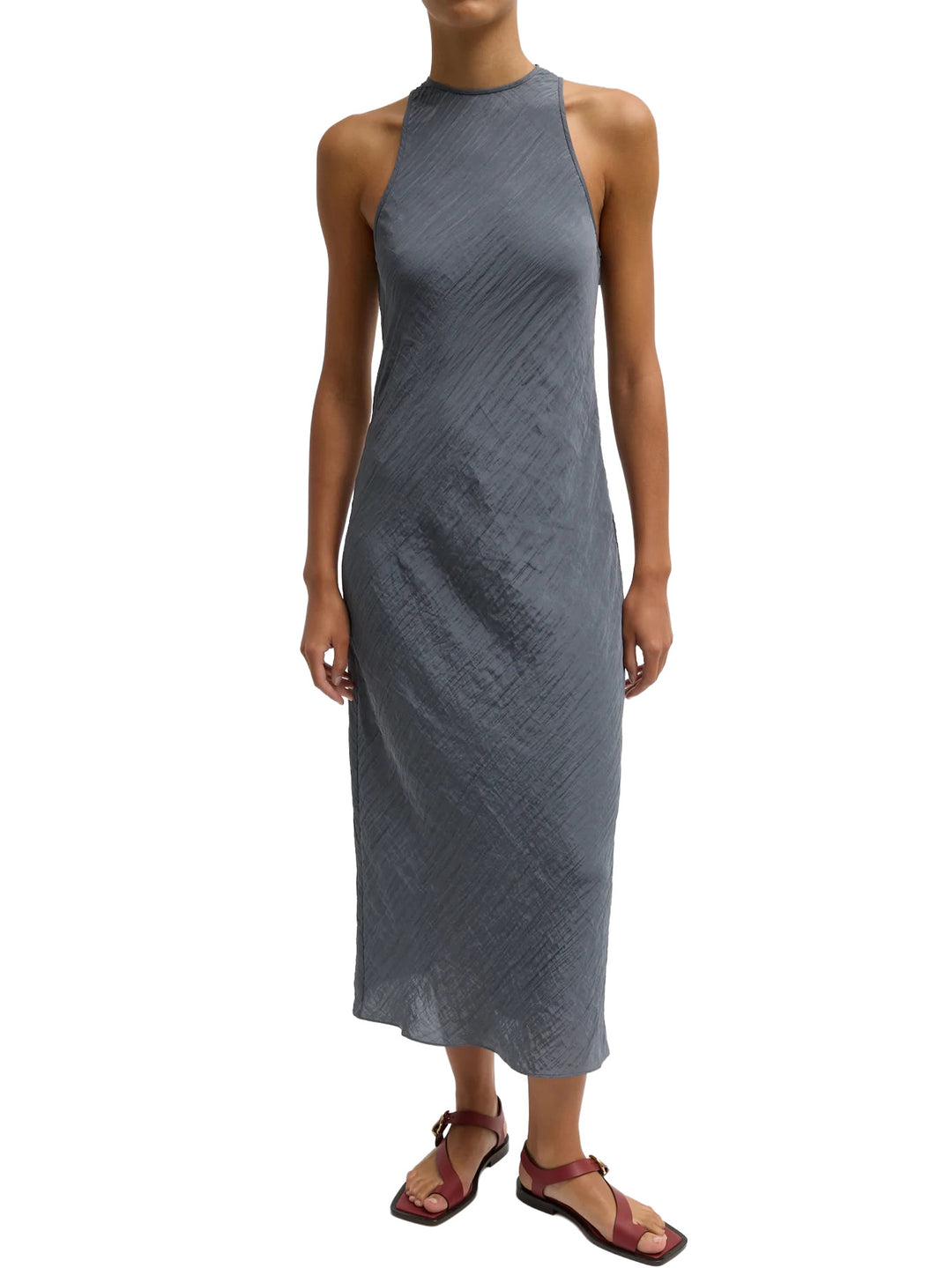 dark grey midi dress Skyraze Women's Dark Grey Elegant Summer Midi Dress,Vintage Inspired Boat Neck Bow Shoulders Delicate Embellishments,Tea Party Prom Graduation Evening Dress