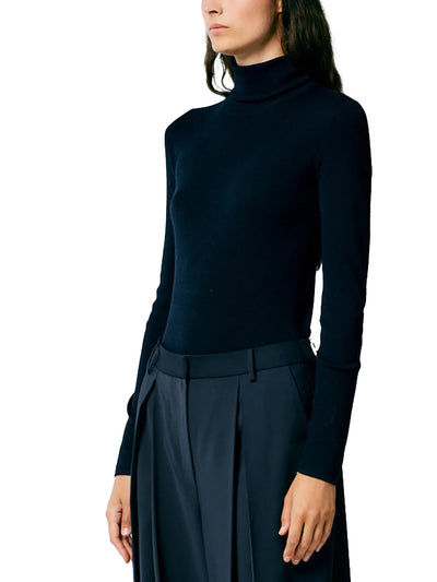 Featherweight Ribbed Sweater Turtleneck Pullover