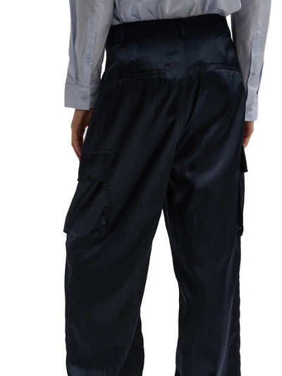 Shiny Nylon Pleated Stella Cargo Pant