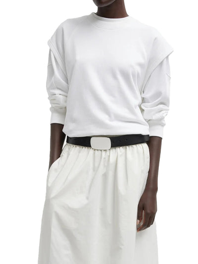 Light Weight Sweatshirting Sleeveless Easy Top in White