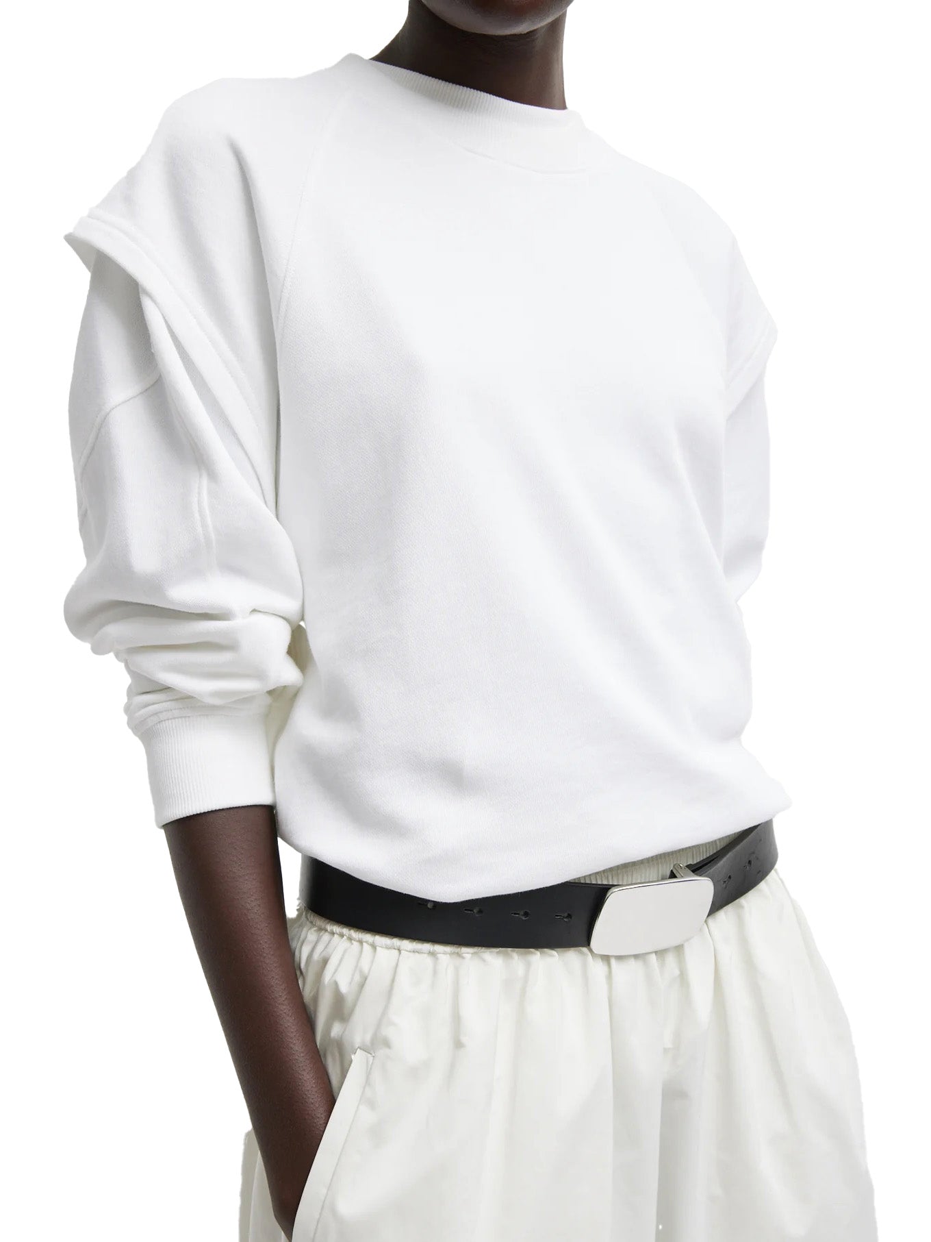 Light Weight Sweatshirting Sleeveless Easy Top in White