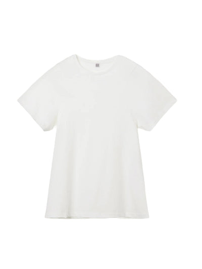 Curved Seam Tee in Off-White