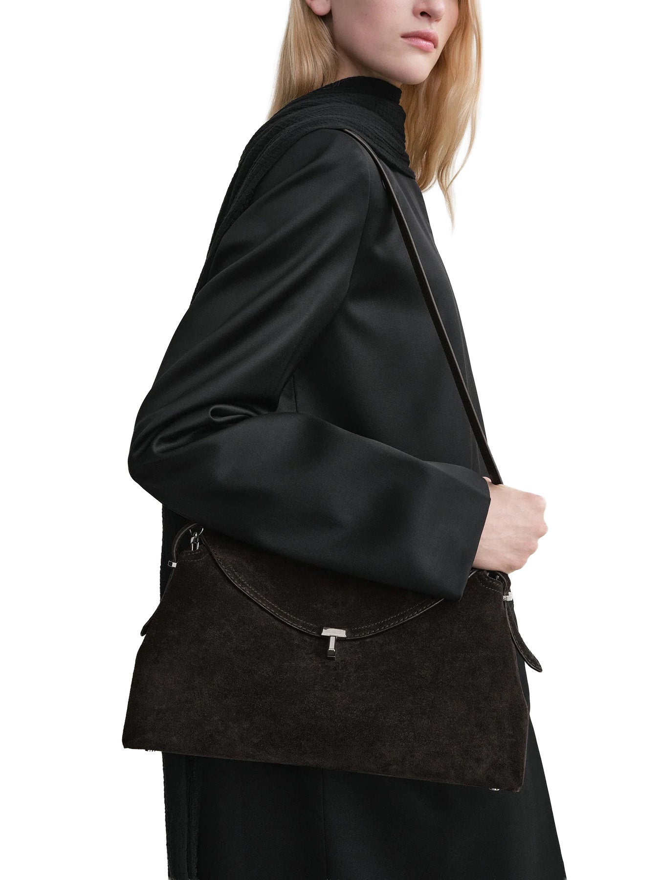 T-Lock Suede Top Handle Espresso