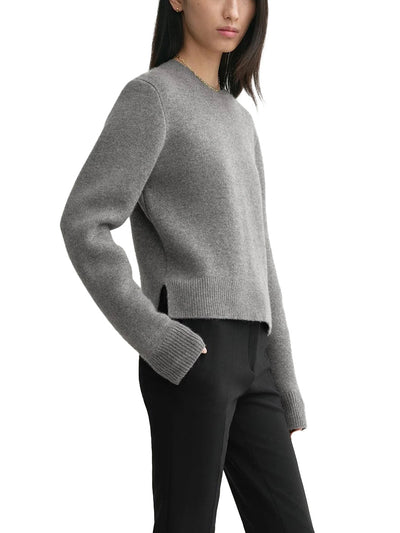 Cropped Crew-Neck Knit