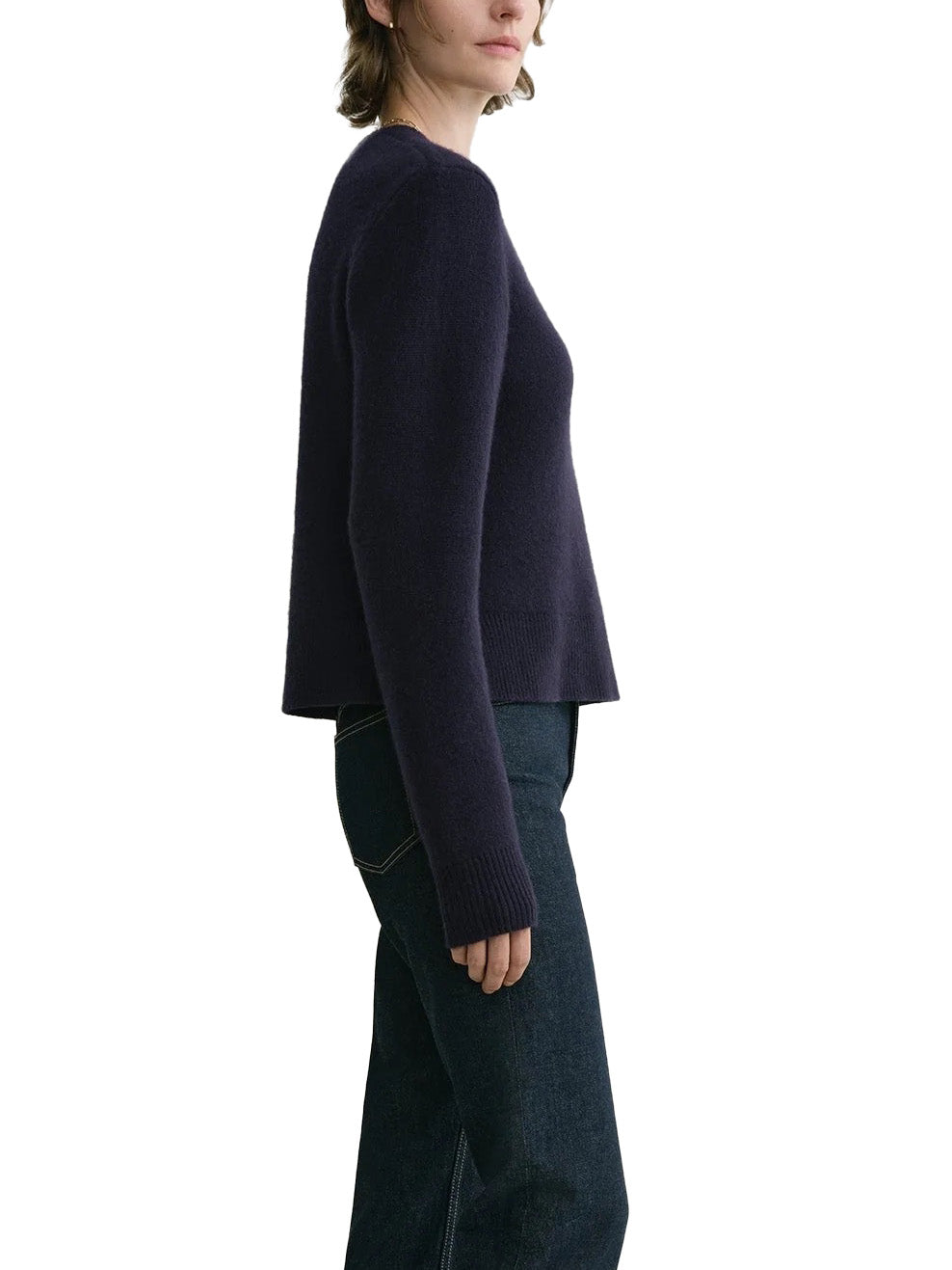 Cropped Crew-Neck Knit