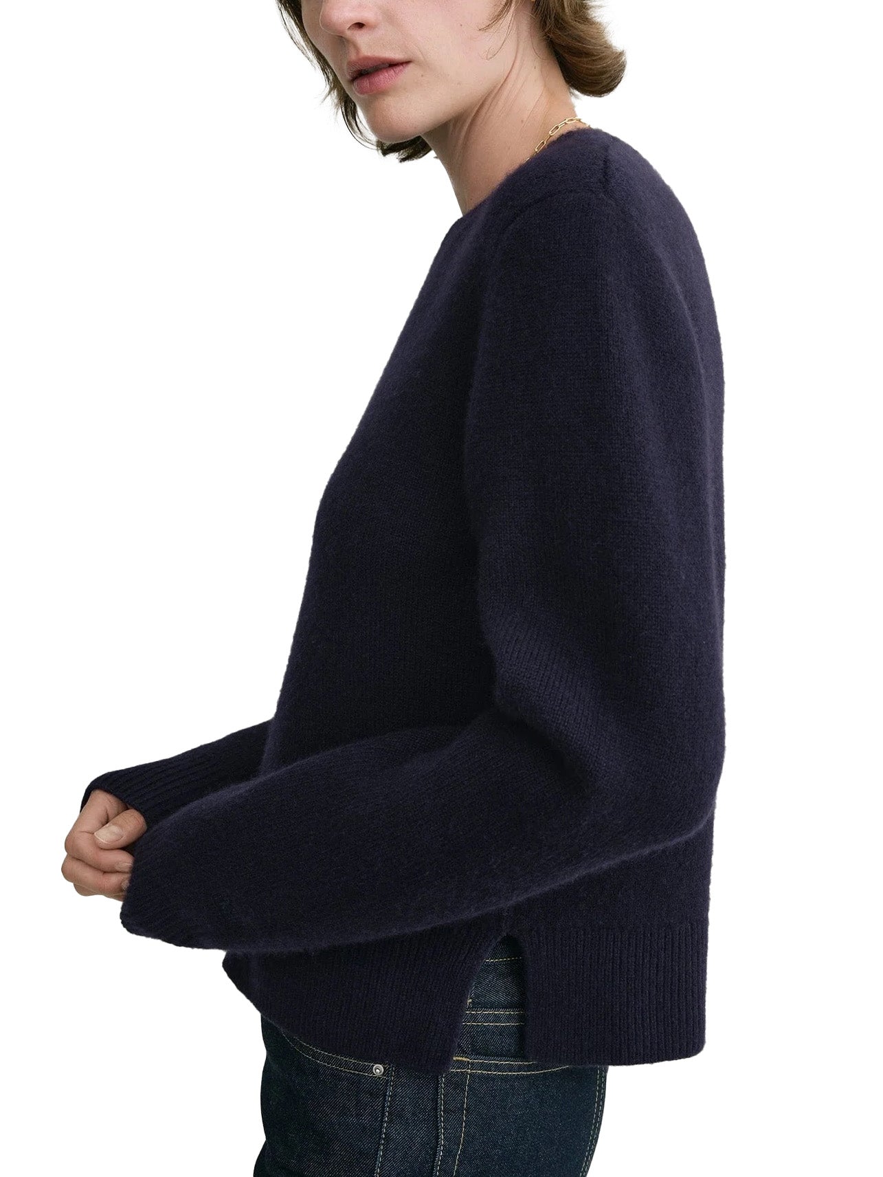 Cropped Crew-Neck Knit