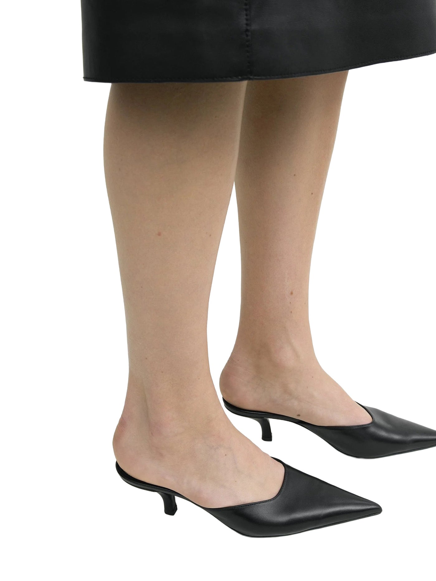 Sharp Nappa Mules Black