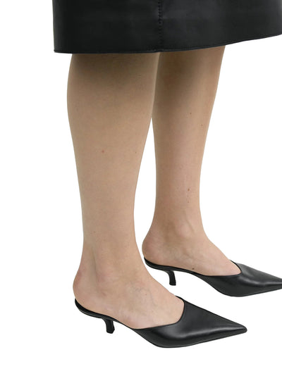 Sharp Nappa Mules Black