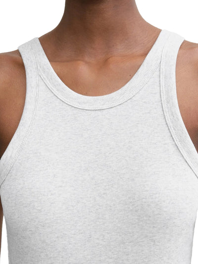 Curved Rib Tank Pale Grey Mélange