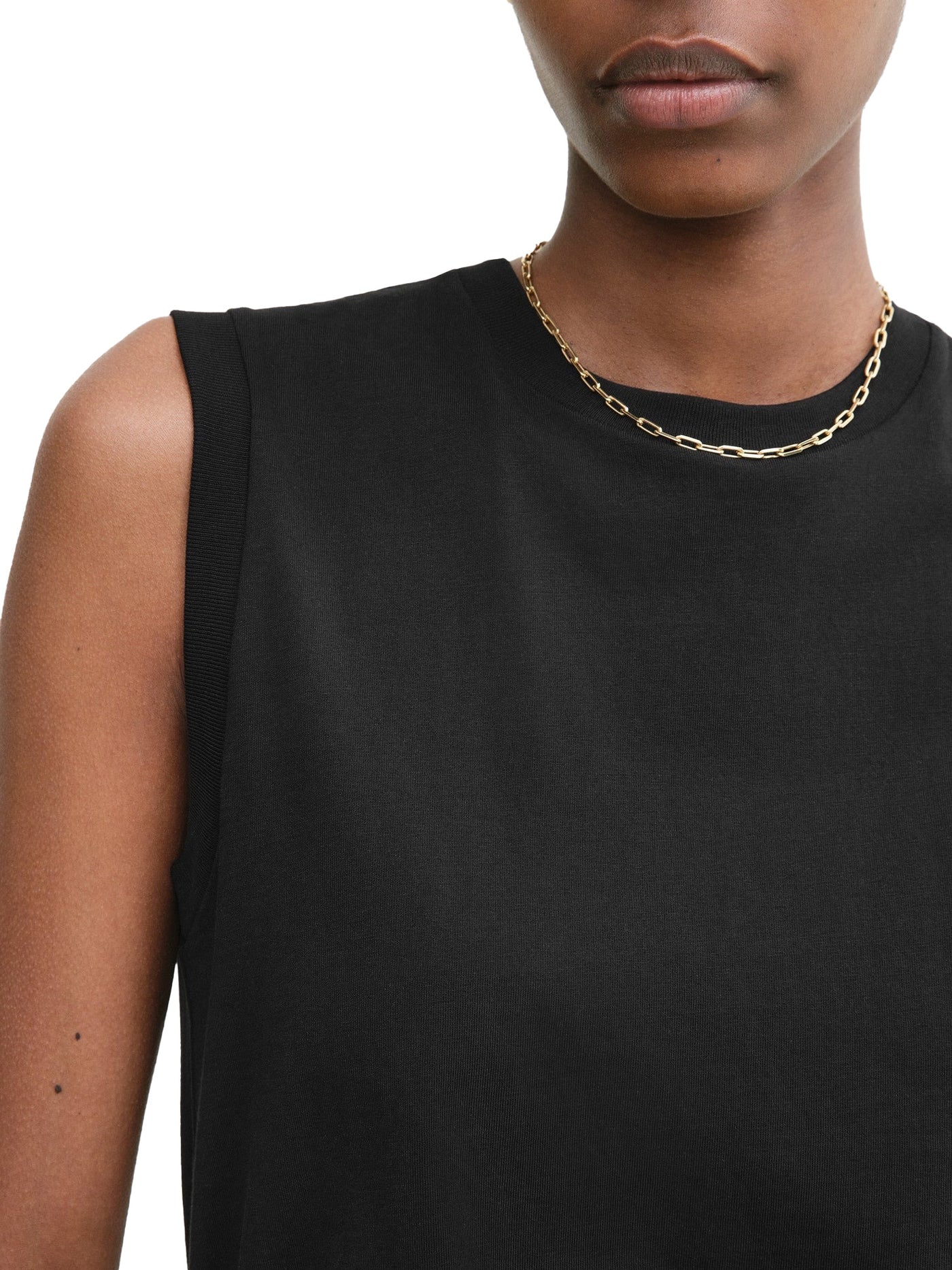 Relaxed Sleeveless Tee Black