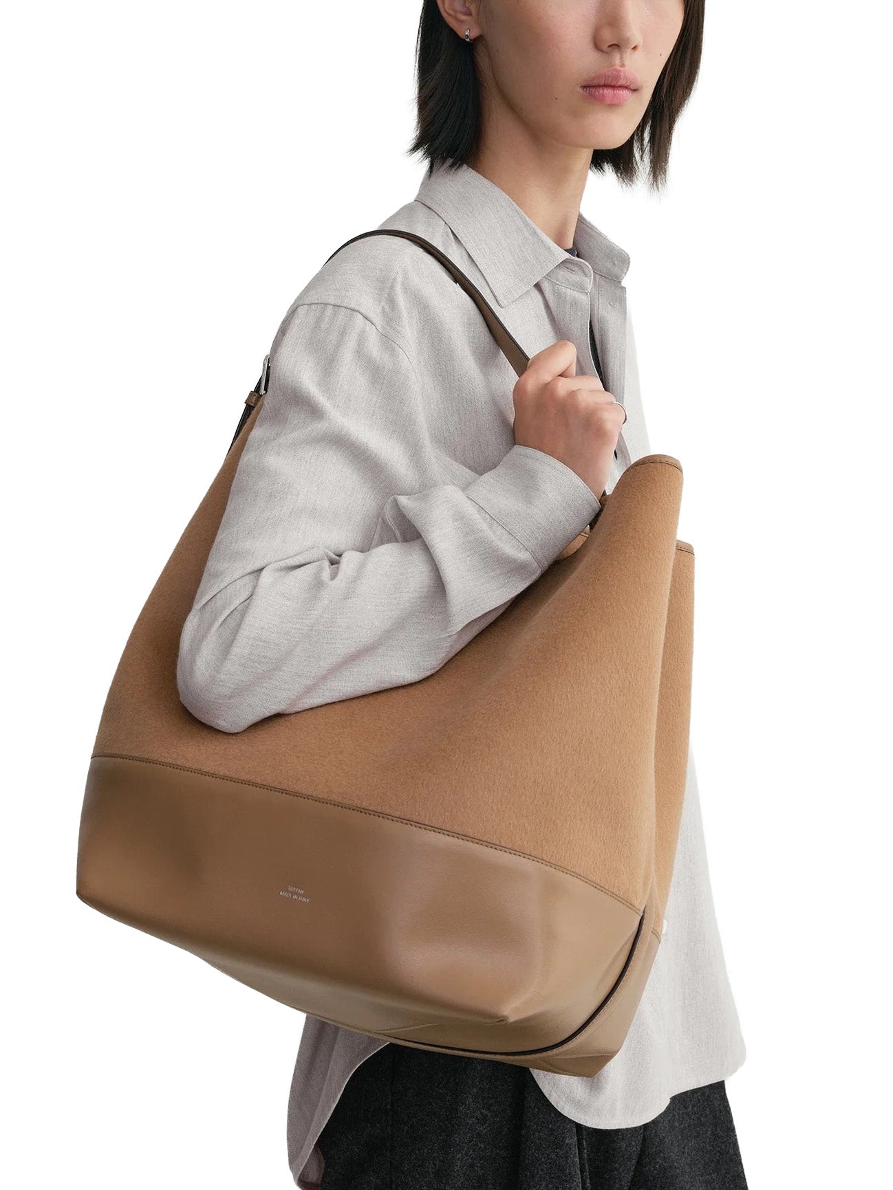 Belted Doublé Tote Camel