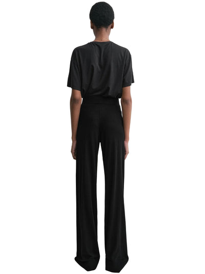 Wide Knit Trousers Black