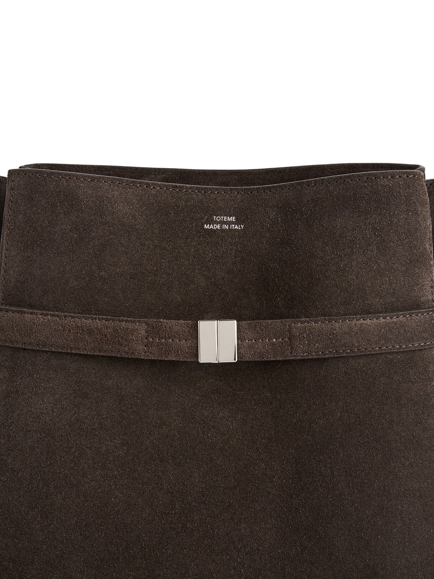Belted Suede Bucket Bag