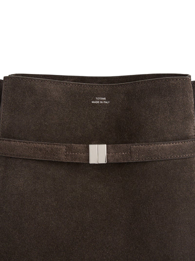 Belted Suede Bucket Bag