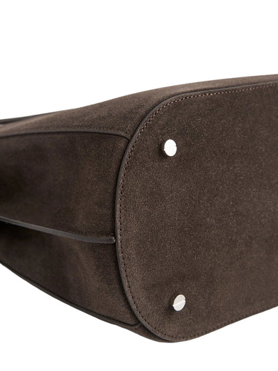 Belted Suede Bucket Bag