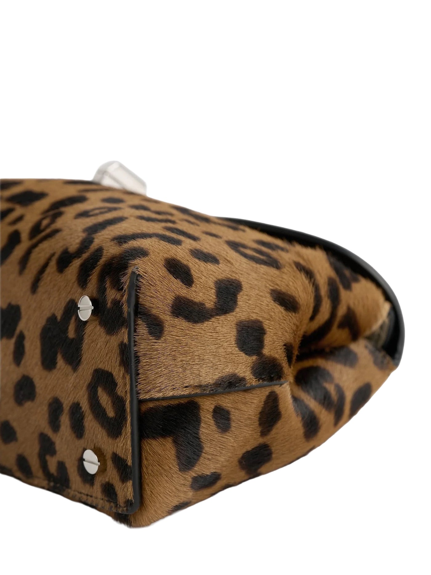 Mini T-Lock Pony Hair Clutch in Leopard