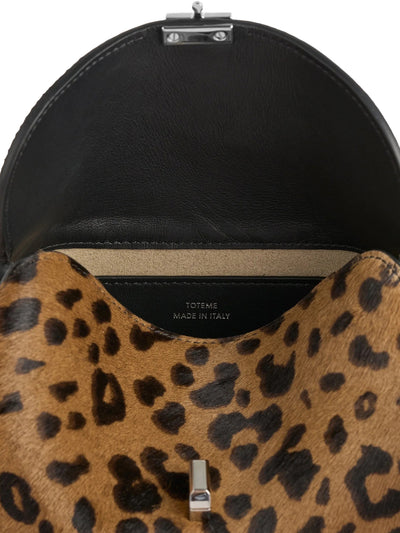 Mini T-Lock Pony Hair Clutch in Leopard