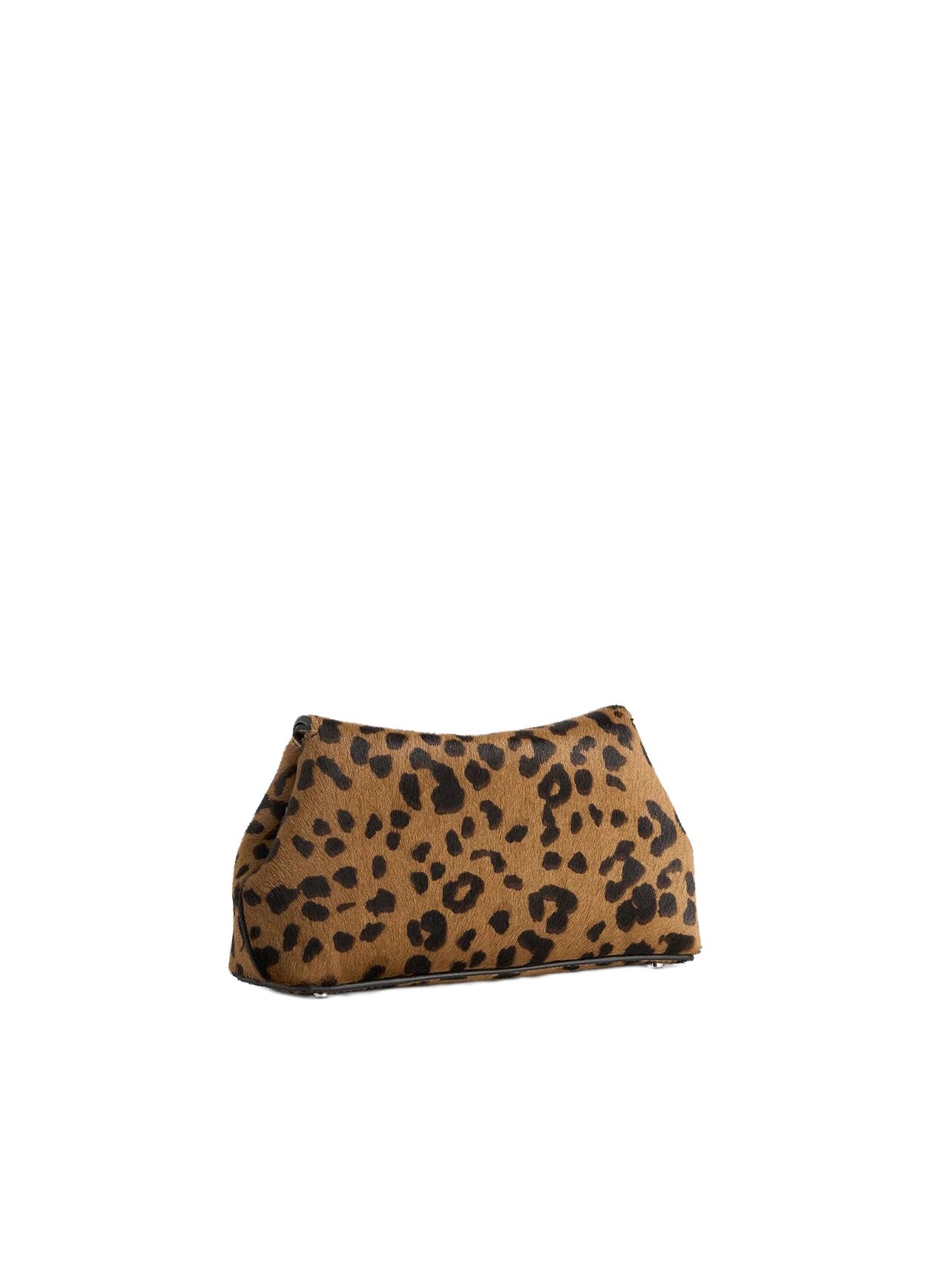Mini T-Lock Pony Hair Clutch in Leopard
