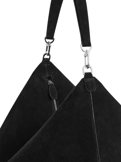 Bevel Suede Bag in Black