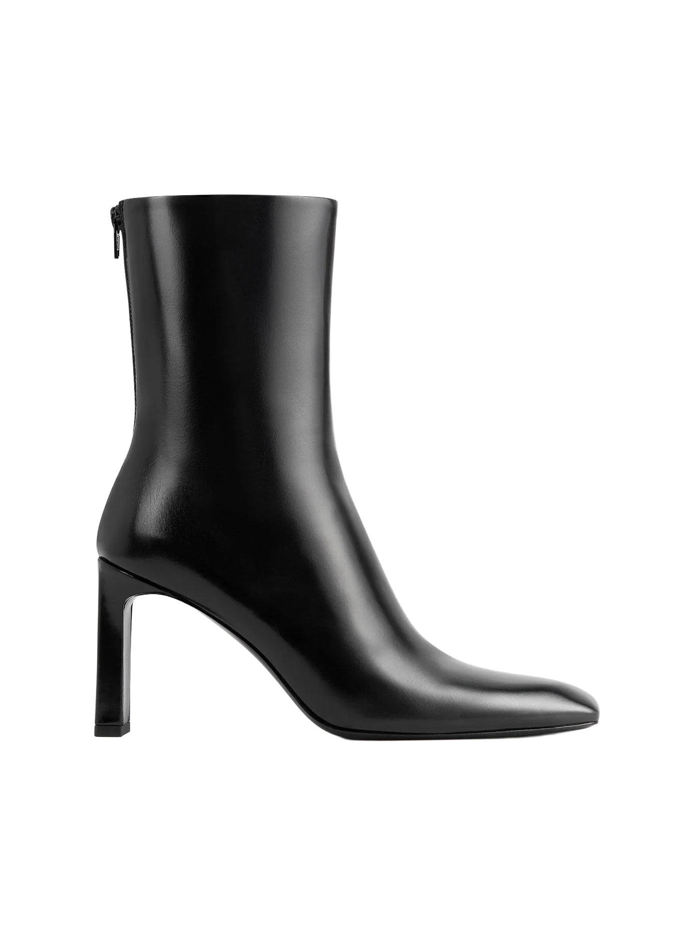 Bar Glossy Leather Boots Black
