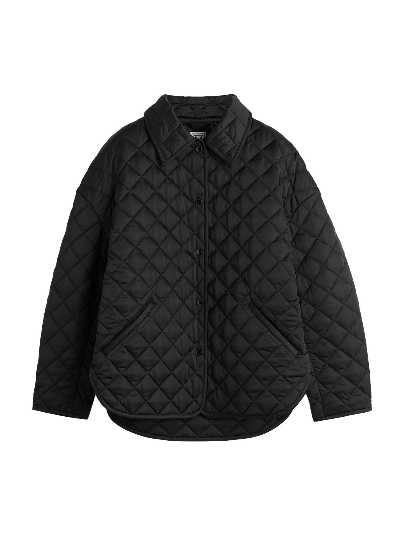 Collared Quilted Jacket Black
