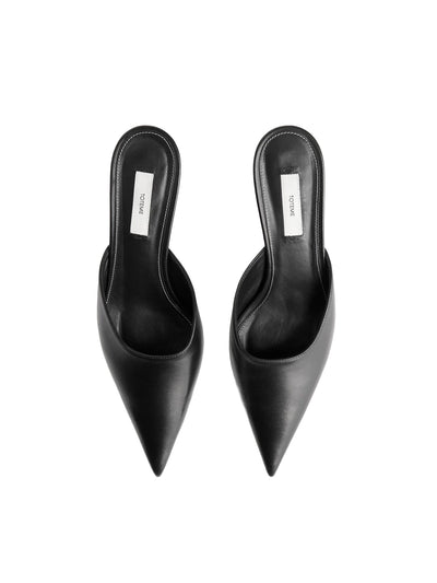 Sharp Nappa Mules Black