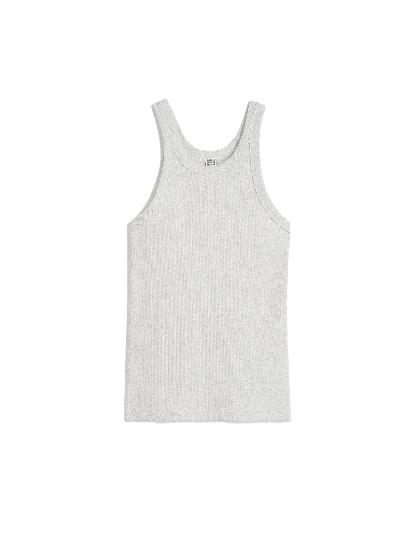 Curved Rib Tank Pale Grey Mélange
