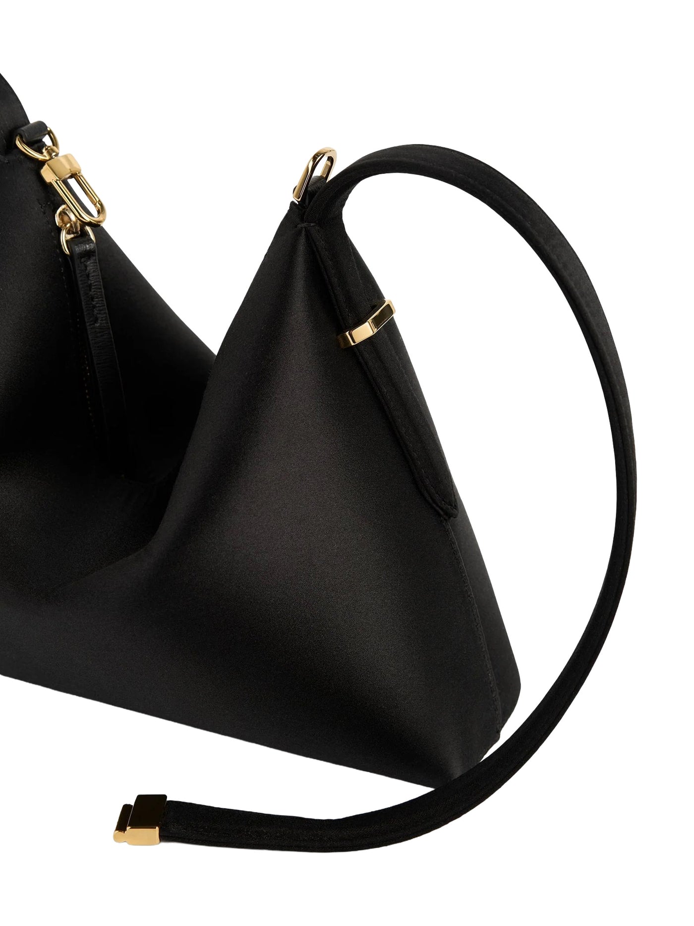 Bevel Satin Wristlet in Black