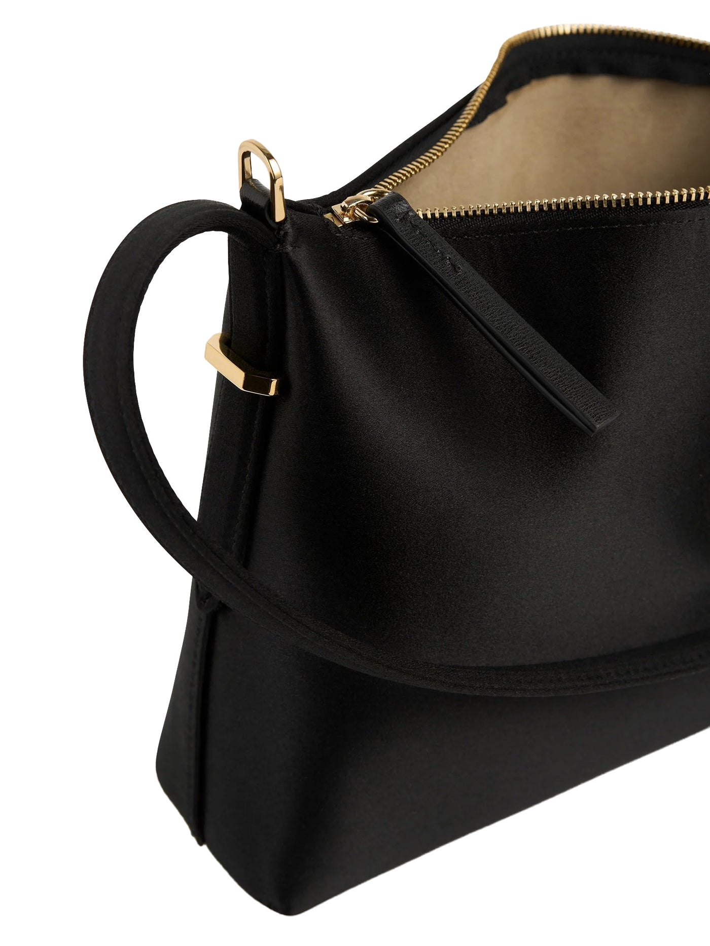 Bevel Satin Wristlet in Black
