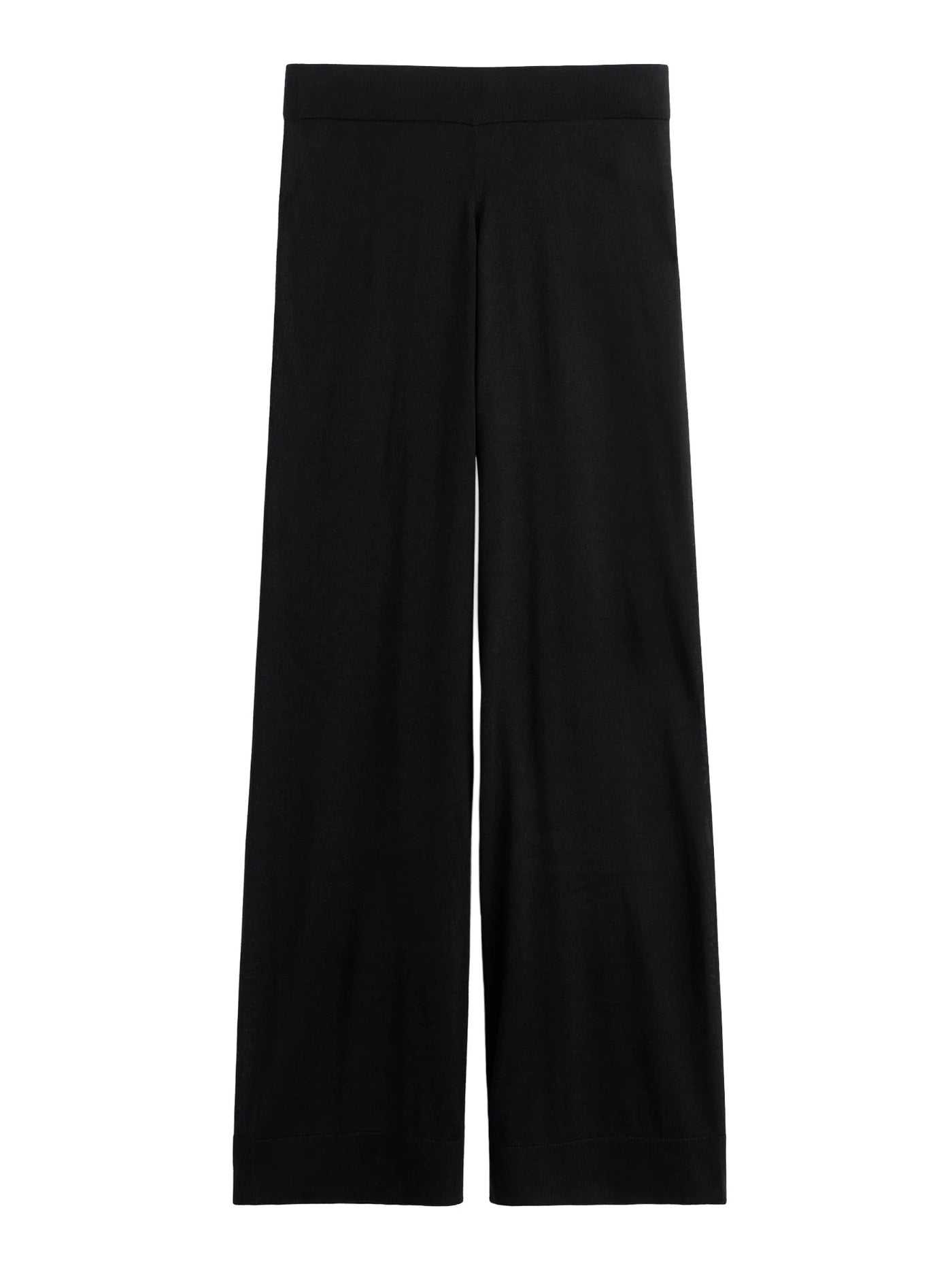 Wide Knit Trousers Black