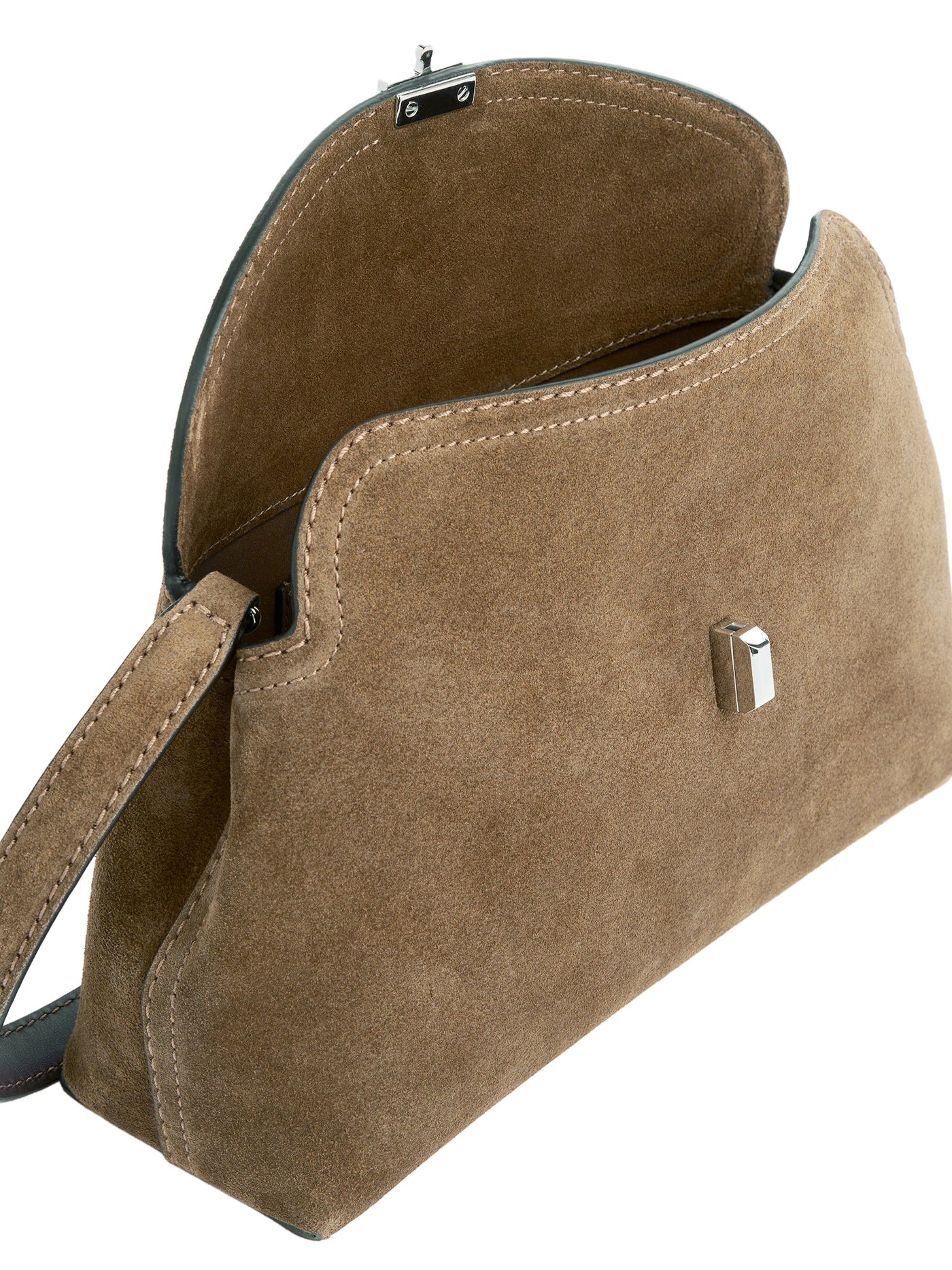 T-Lock Suede Clutch Tobacco