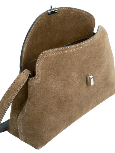 T-Lock Suede Clutch Tobacco