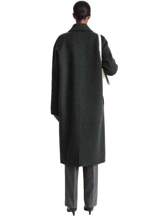 Doublé Car Coat in Charcoal Mélange