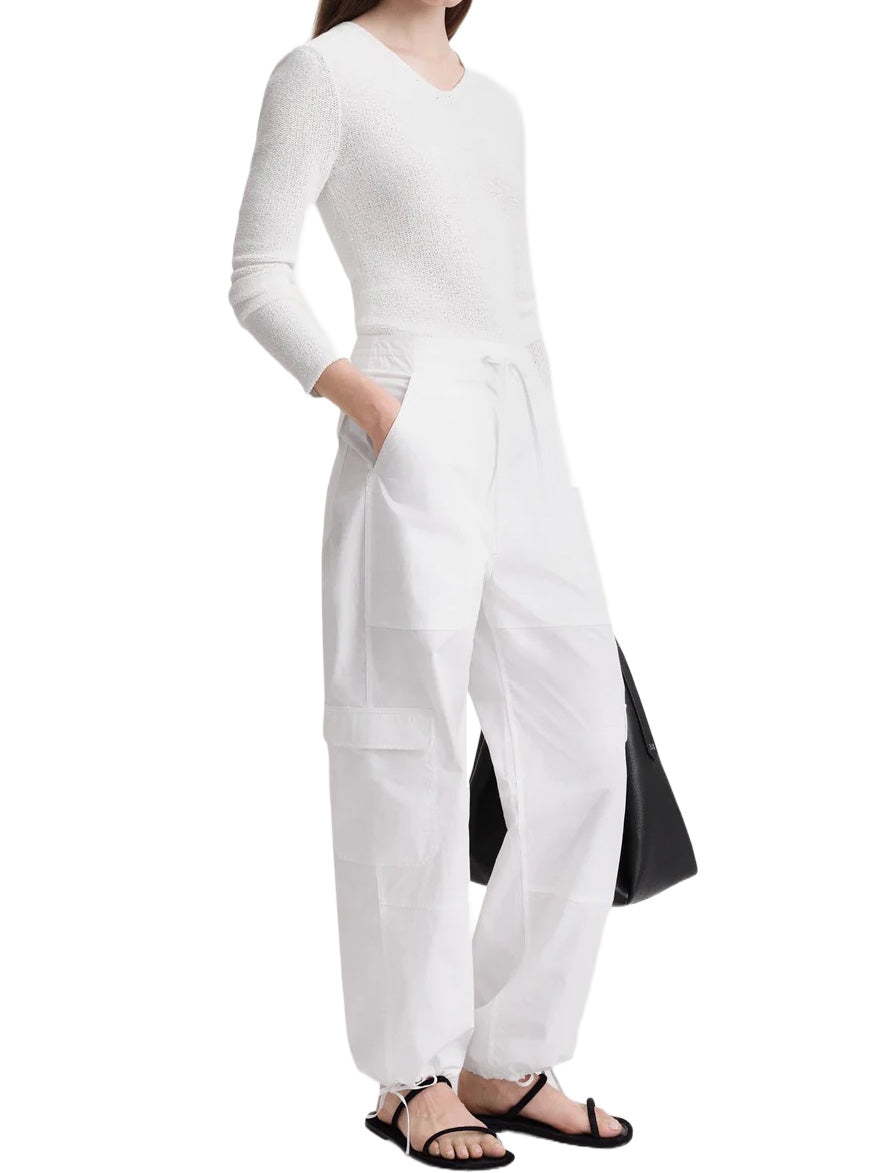 Cotton Cargo Trousers in White