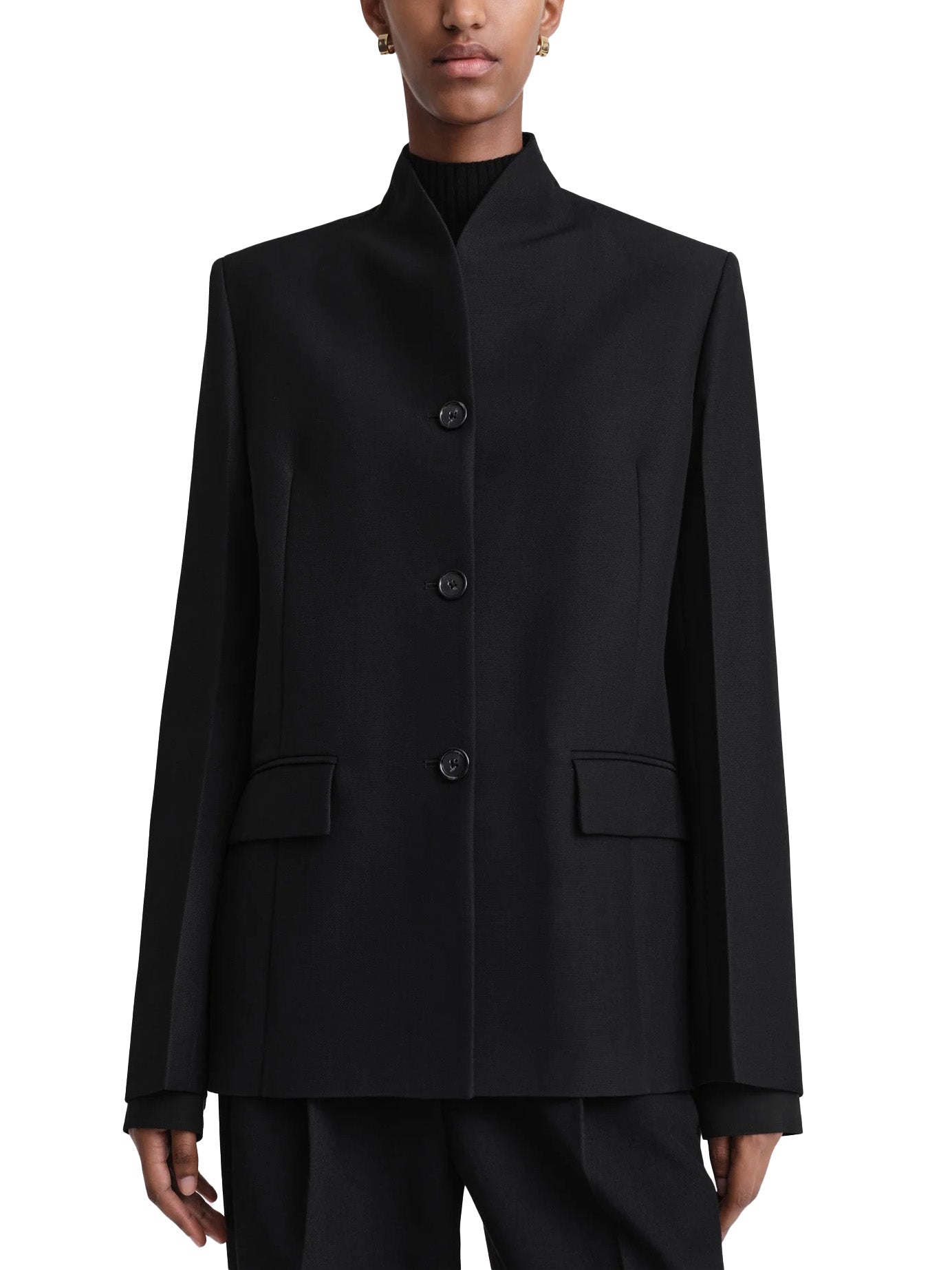 Overlay Suit Jacket Black