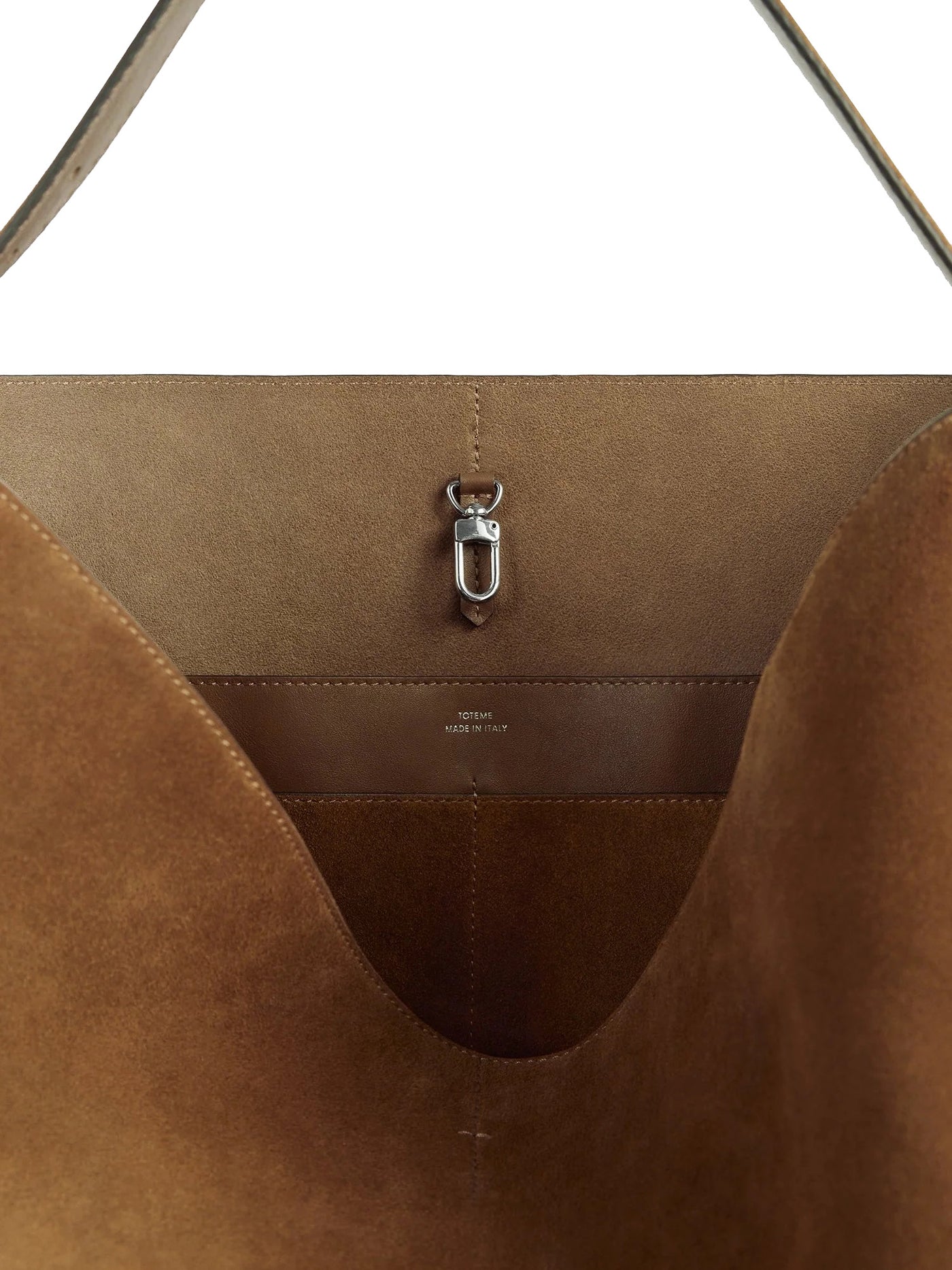 Belted Suede Tote in Tan