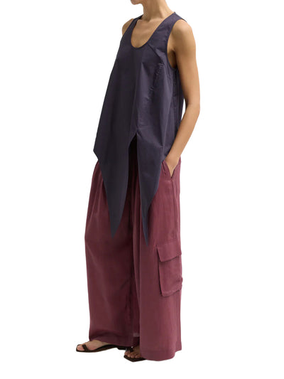 Eco Poplin Tie Front Top